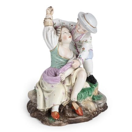 ENSEMBLE EN PORCELAINE POLYCHROME, FABRICATION ALL