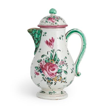 CAFETIÈRE EN MAJOLIQUE POLYCHROME, MANUFACTURE DE 