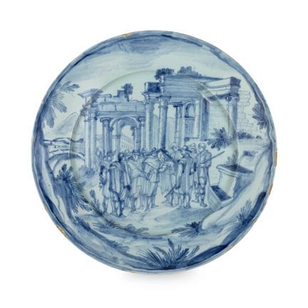 ASSIETTE EN MAJOLIQUE POLYCHROME, FOUR DE SAVONE, 
