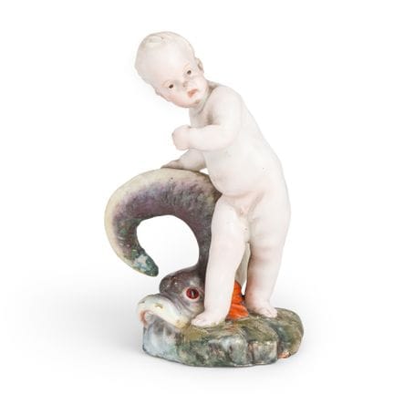 FIGURINE EN PORCELAINE POLYCHROME, MANUFACTURE DE 