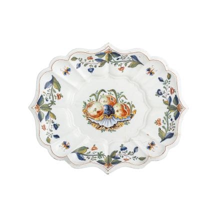 PLAT DE SERVICE EN MAJOLIQUE POLYCHROME, MANUFACTU