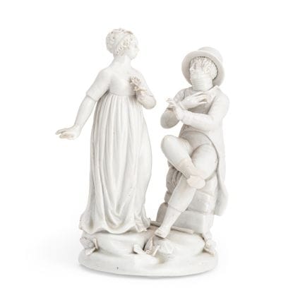 GROUPE EN PORCELAINE BLANCHE, MANUFACTURE ANTONIBO