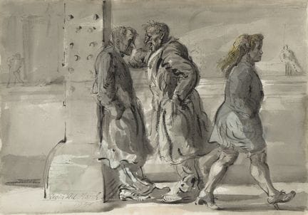 雷金纳德·马什（REGINALD MARSH），美国，1898-1954年，《金发女子的街景》，19