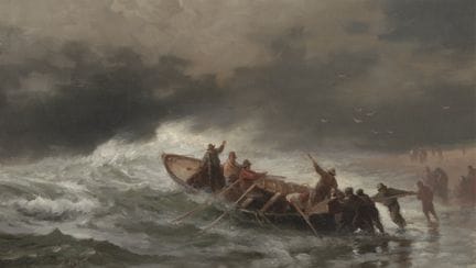 爱德华·莫兰（EDWARD MORAN），美国，1829-1901年，《长岛渔民》，布面油画，10 