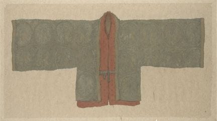 彭伟，中国，生于1974年，《长袍》，约2004年，彩墨画于麻纸上，36 1/2 x 64 1/4 