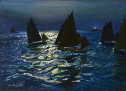 理查德·海利·莱弗（RICHARD HAYLEY LEVER），美国，1876-1958，《傍晚航行