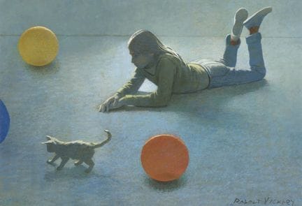 罗伯特·维克雷（ROBERT VICKREY），美国，1926-2011，《凯西的气球》，板面丙烯画