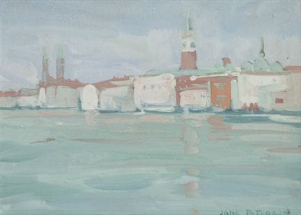 简·彼得森（JANE PETERSON），美国，1876-1965，《威尼斯海岸》，水粉画，纸本，8