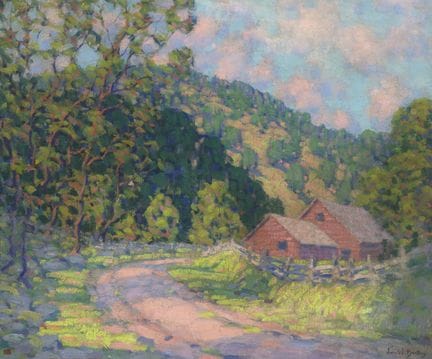 约翰·威廉·本特利，美国，1880-1951，《春日阴影》，布面油画，25 x 30 英寸。 （63