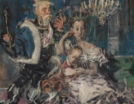 杰克·莱文（JACK LEVINE），美国，1915-2010，《最后的国王》，1948年，木板油画