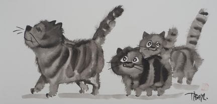 Laszlo TIBAY (1962)
Maman chat et sa jolie fratrie