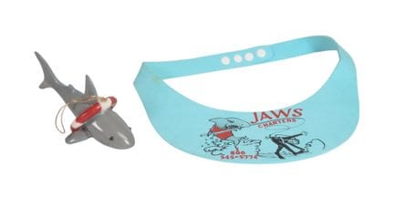 Two souvenir items featuring shark motifs. The fir