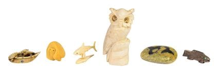 Sammlung von sechs verschiedenen Tier- und Meeresl