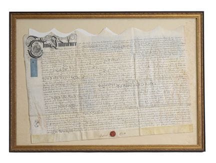 Robert Dix’ Handschrift auf Pergament, ein Grundst