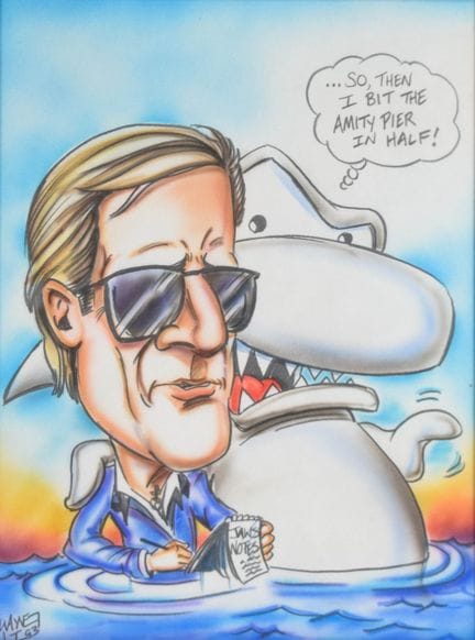 Tecnica mista su carta ruvida, caricatura di Peter