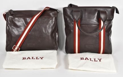 2 bolsos de piel marrón de Bally, incluyendo un bo