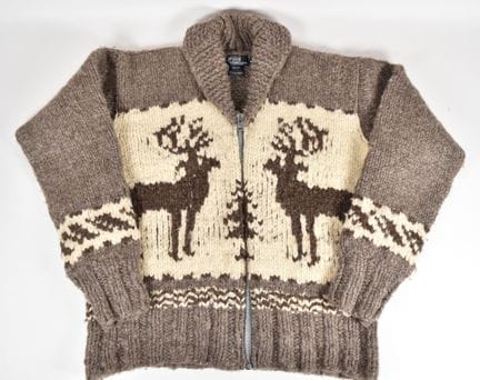 Polo Ralph Lauren 羊毛考伊昌风格拉链雄鹿图案开衫，尺码 XL

Polo Ralp