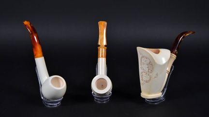 3 pipe da tabacco in schiuma di mare "Block" di Is