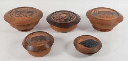 5 cuencos de madera torneados a mano por Steven Ev
