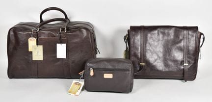 3 bolsos de viaje y accesorios de piel italiana de