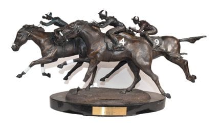 Escultura de bronce de Duane Scott: «Win, Place an