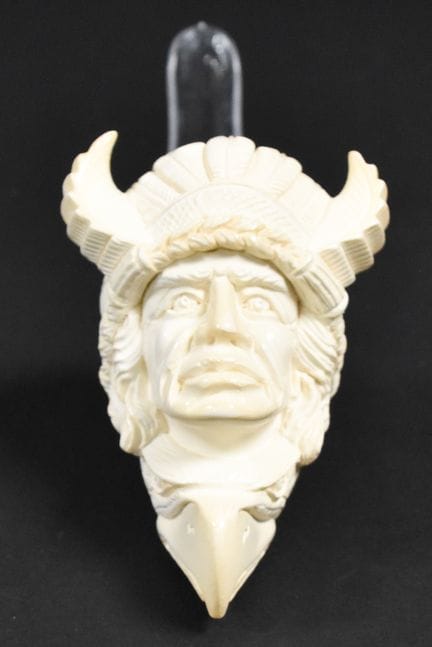 Pipa da tabacco in meerschaum intagliata a blocco 