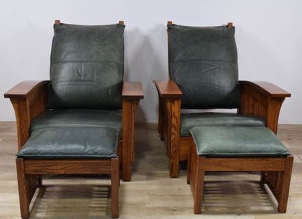Juego de dos sillones reclinables y dos otomanas d