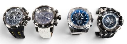 4 relojes de pulsera Invicta de acero inoxidable: 