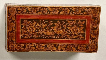 Scatola antica birmana laccata, XVI-XIX secolo  Qu