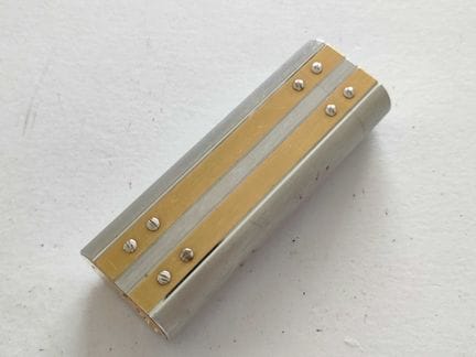 Cartier Vintage Two-Tone Metal Vertical Stripe Lig