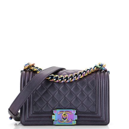 Borsa Chanel Boy con patta, viola iridescente, pic