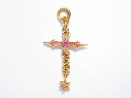 Ciondolo Chrome Hearts Raleigh Cross con zaffiri r