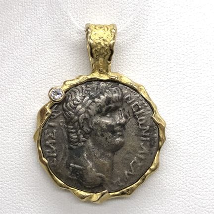 Pendentif italien en or 18 carats et argent sterli