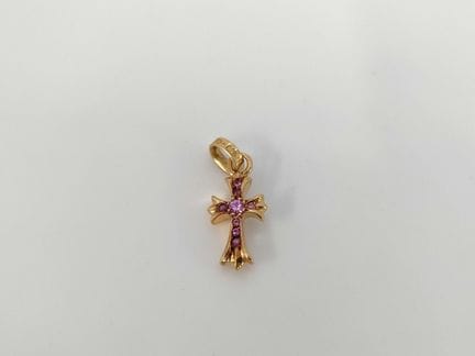 Ciondolo Chrome Hearts Baby Fat con croce in oro e
