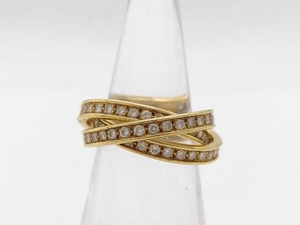 Anello Cartier Trinity con diamanti su tutto il gi