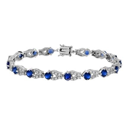 Bracciale con zaffiri blu e diamanti in stile vint