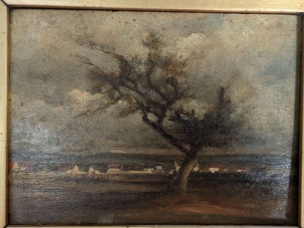 奥古斯特·二世·布拉尔（1852-1927）——巴比松派画家
《有树的风景》
木板油画
高：,16 