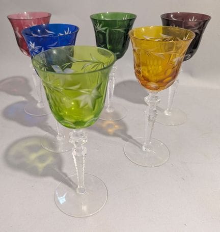 CRISTAL DE LORRAINE
Suite de six verres roemer en 