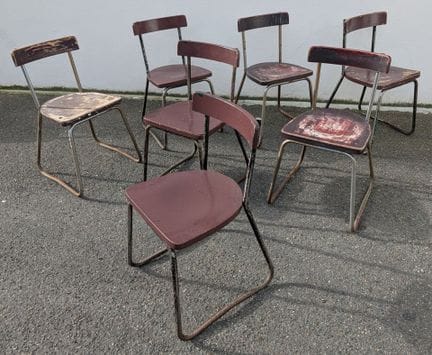 René HERBST (1891-1982)
Sept chaises en tube de mé