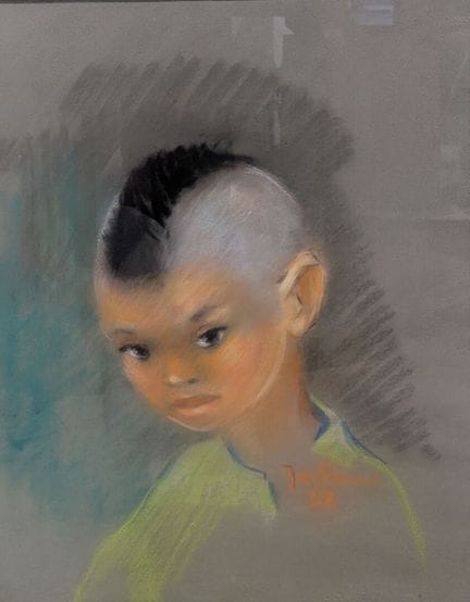 西南亚画派
《少年肖像》
粉彩画
20世纪50年代
高：50厘米；宽：40厘米