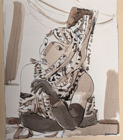 Maurice BARRAUD (1889-1954) 
"la gitane"
Aquarelle