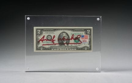 Andy Warhol (1928-1987)  
Sur un billet de deux DO