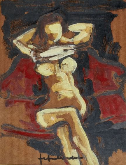 Jef FRIBOULET (1919-2003)
«Nue au divan rouge»
Hui