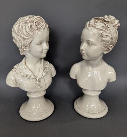 Based on Jean-Antoine HOUDON
"Boy and Girl
Pair of