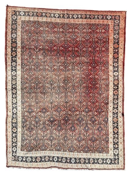 Tapis kurde. Environ 348 cm x 259 cm. Vers 1950. N