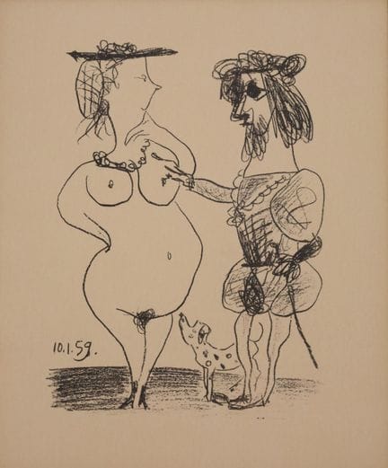 Pablo PICASSO (1881 - 1973). "Le seigneur et la da