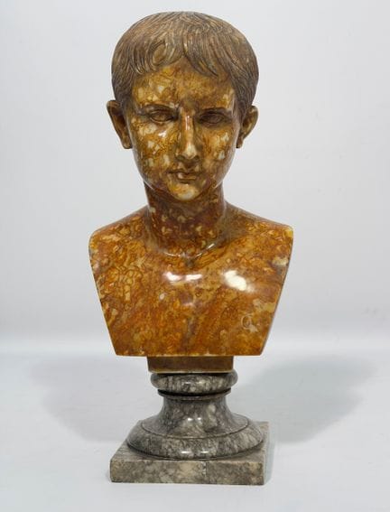 ARTISTA SCONOSCIUTO (XIX). Marmo onice. Busto dell