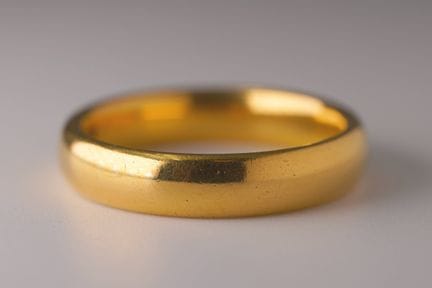 Fede nuziale. Oro giallo 916. Birmingham 1920. Pes