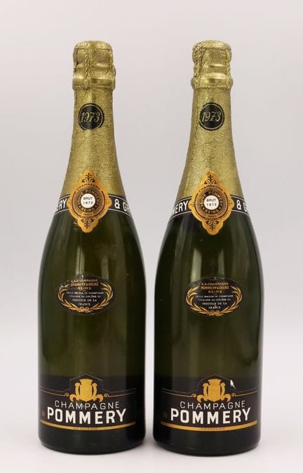 2 bouteilles de champagne millésimée. 1973. Pommer