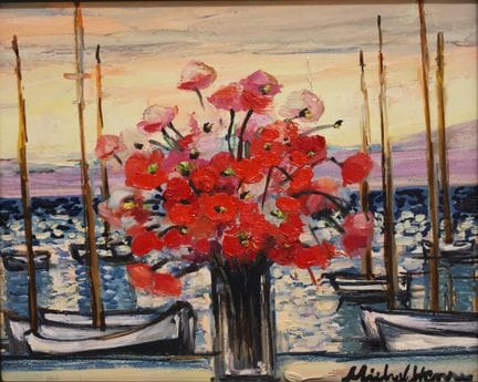 Michel HENRY (1928 - 2016). « Coquelicots ». Envir